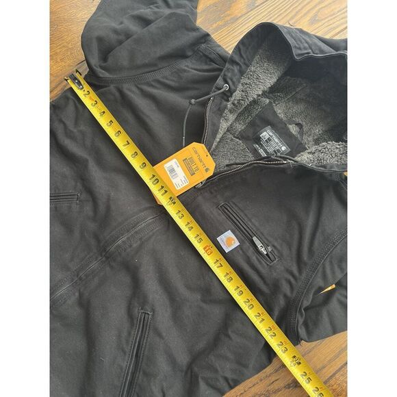 Carhartt Washed Duck Sherpa Lined Jacket Large Womens Black Loose Fit NWT - Picture 6 of 7